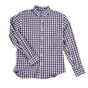 J.Crew Men's Purple Gingham Button-Down Shirt Size M 100% Cotton Classic Preppy